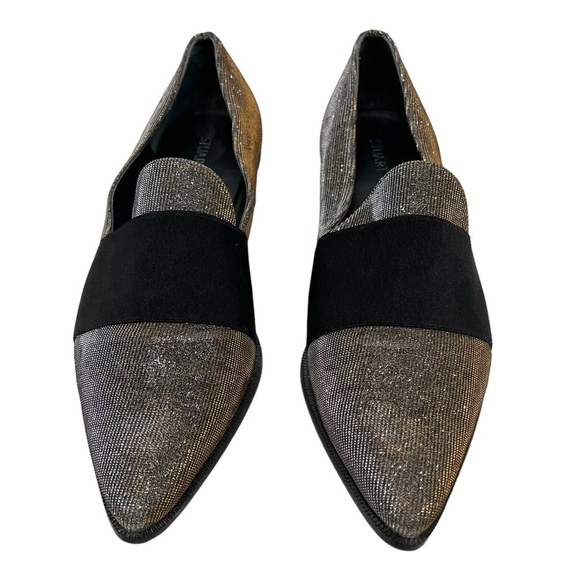 Stuart Weitzman Metallic Leather Point Toe Loafers Flats Women’s 7.5 - Picture 3 of 13